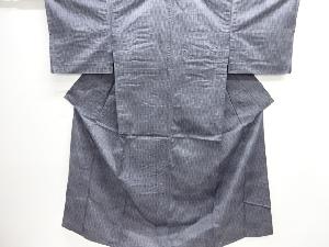 よろけ縞模様織出し手織り紬単衣着物